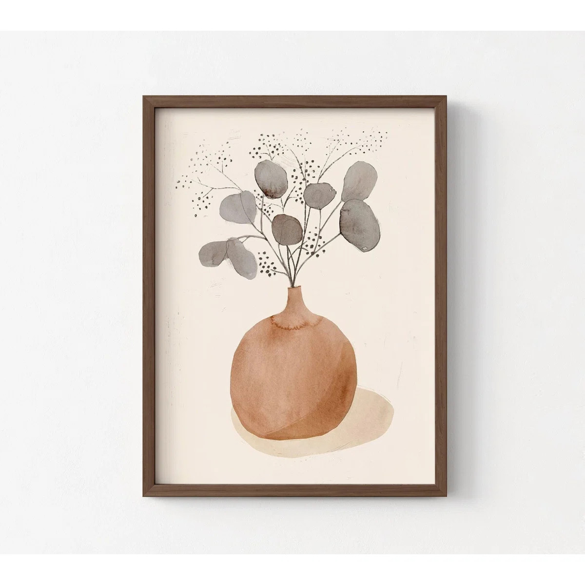 Frida Plant In Pot Painting Neutral Guest Bedroom Over The Bed Wall Art, Beige Living Room Plant ... | Wayfair North America