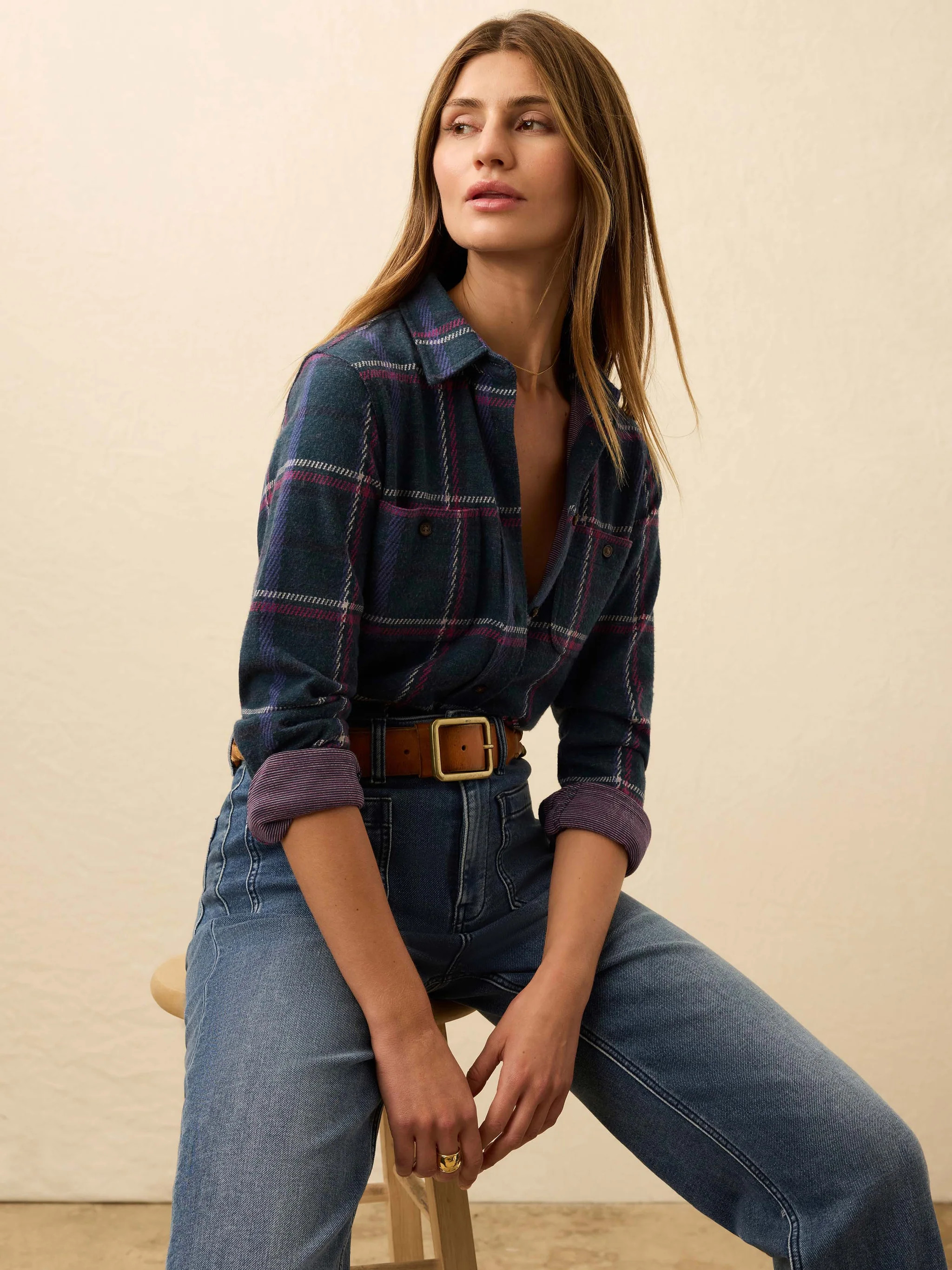 Legend™ Sweater Shirt - Northern Lights Plaid | Faherty