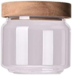 1PCS Clear Glass Canister Food Storage Jars Pots with Airtight Wood Lids and Silicone Seal Ring K... | Amazon (CA)