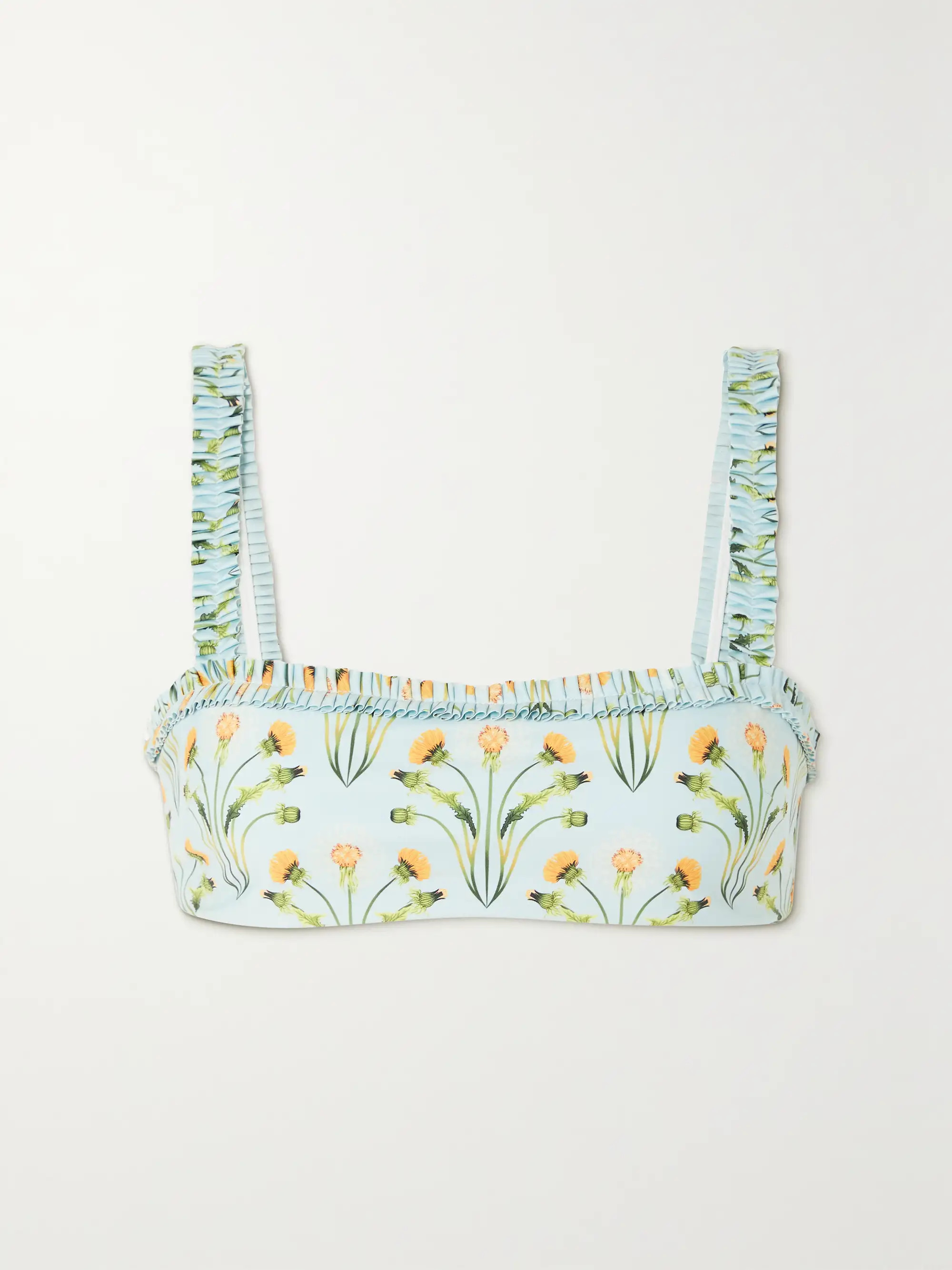 Olmo ruffled floral-print recycled bikini top | NET-A-PORTER (US)