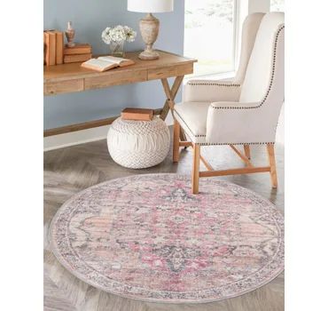 3' 3 x 3' 3  Washable Nostalgia Round Rug | Rugs.com