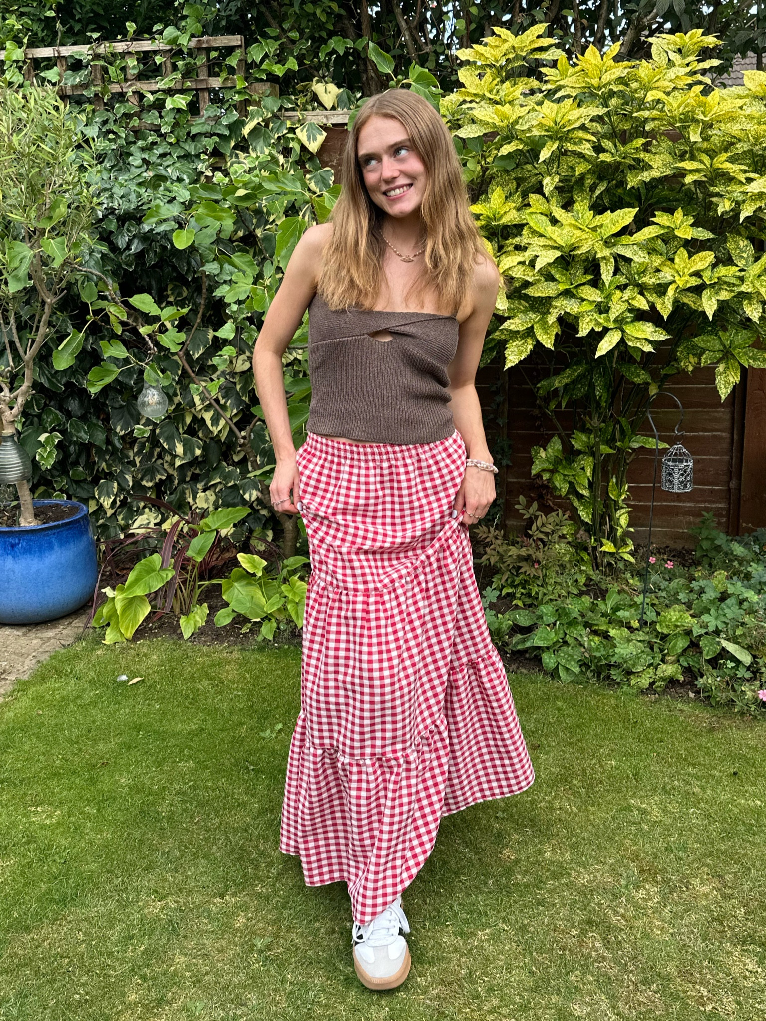 long gingham maxi skirt, zara brown top 

summer outfit, gingham skirt, maxi skirt, summer skirt, crop top, brown top, zara top, asos skirt 

#LTKtravel #LTKuk #LTKsummer