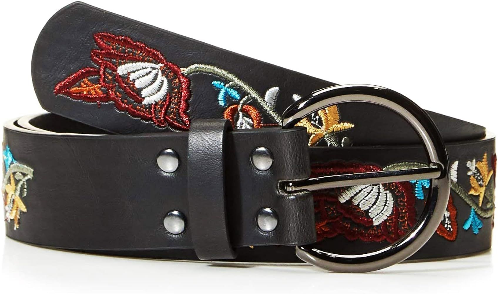 Beautiful Nomad Belts for Women Western Fashion Boho Embroidery PU Leather Belt for Jeans Dress | Amazon (US)