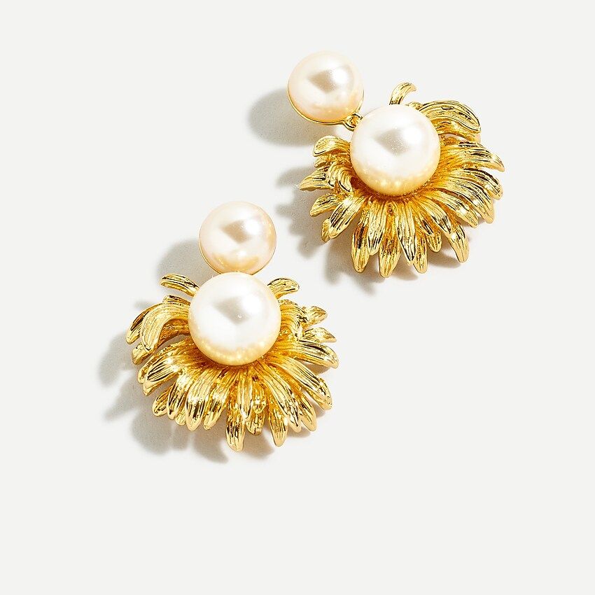 Pearl petal drop earrings | J.Crew US