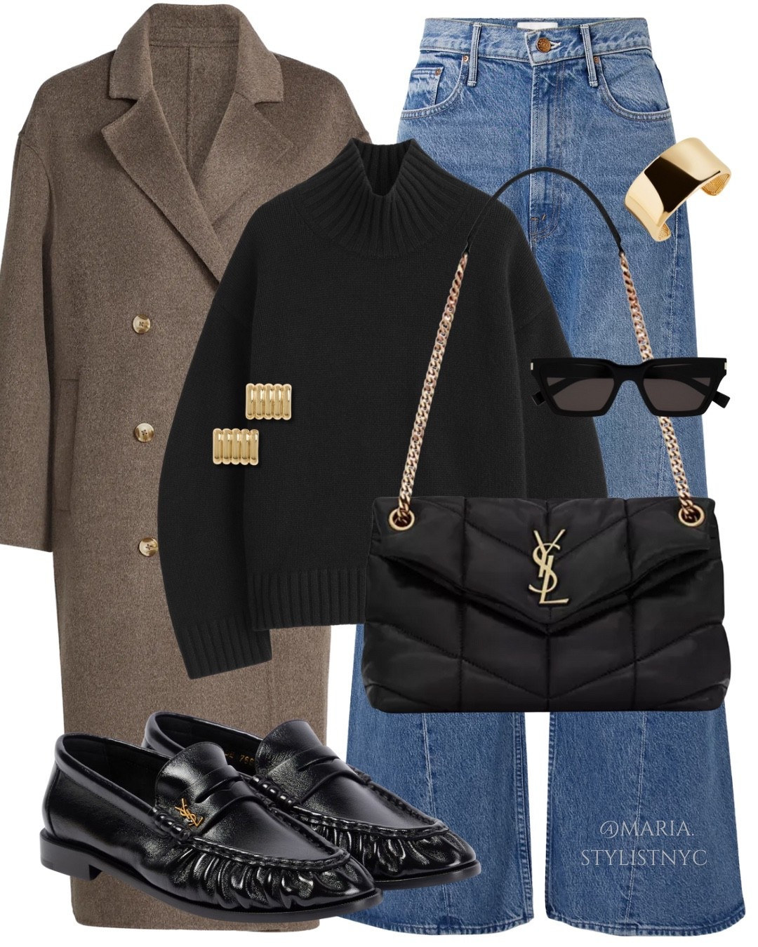 Taupe Coat + Sweater + Jeans + Loafers 🖤✨

#LTKSeasonal #LTKItBag #LTKShoeCrush