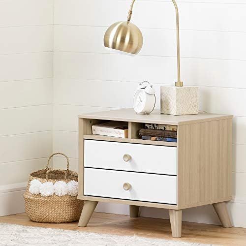 Amazon.com: South Shore Yodi 2-Drawer Nightstand-Soft Elm and Pure White : Everything Else | Amazon (US)