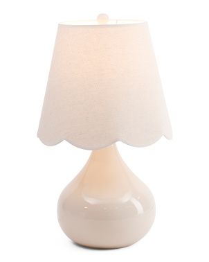 24in Ceramic Lamp With Scalloped Shade | Bedroom | Marshalls | Marshalls