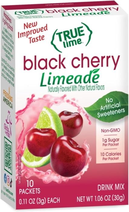 True Citrus TRUE LIME Black Cherry Limeade Drink Mix (10 Packets) | No Artificial Sweeteners, Low... | Amazon (US)