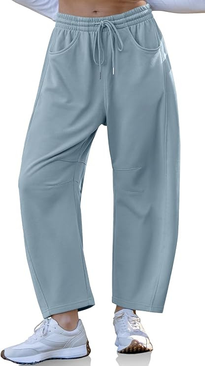 TARSE Women’s Barrel Sweatpants Loose Fit Lounge Pants Casual Wide Leg Pants Cotton Comfy Elast... | Amazon (US)