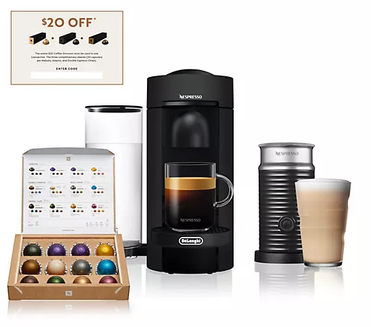 Nespreso Vertuo Plus Coffee/Espresso Maker w Frother and Voucher - QVC.com | QVC