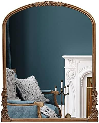 English Estate Carved Arch Wood Wall Mirror, Mirror for Entryway, Living Room, Bathroom, Antique ... | Amazon (US)
