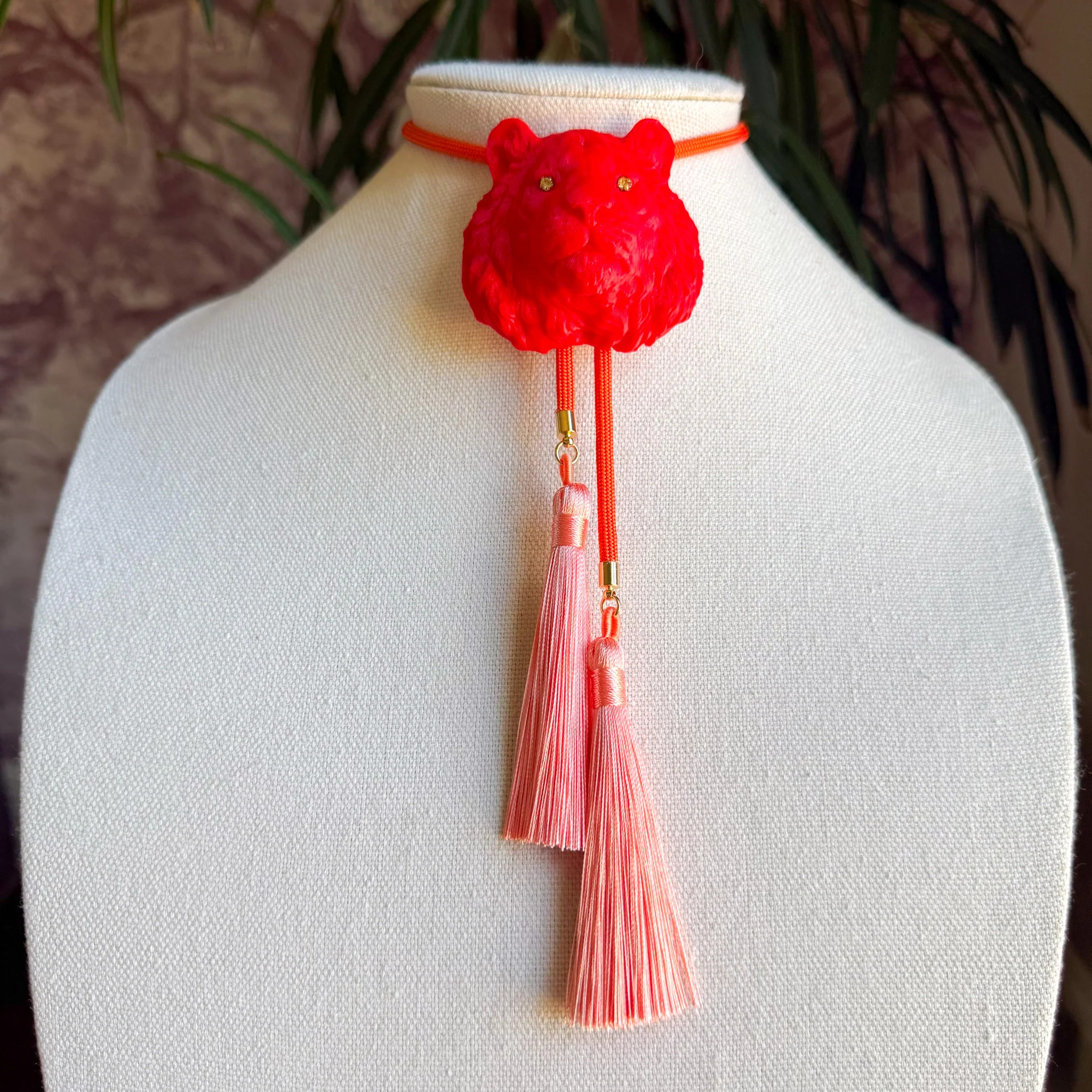 Tiger Bolo Candy Red with Solar Orange & Peach | Rahya Jewelry Design