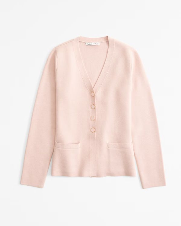 LuxeLoft Long-Length Cardigan | Pink Cardigan | Pink Sweater  | Abercrombie & Fitch (US)