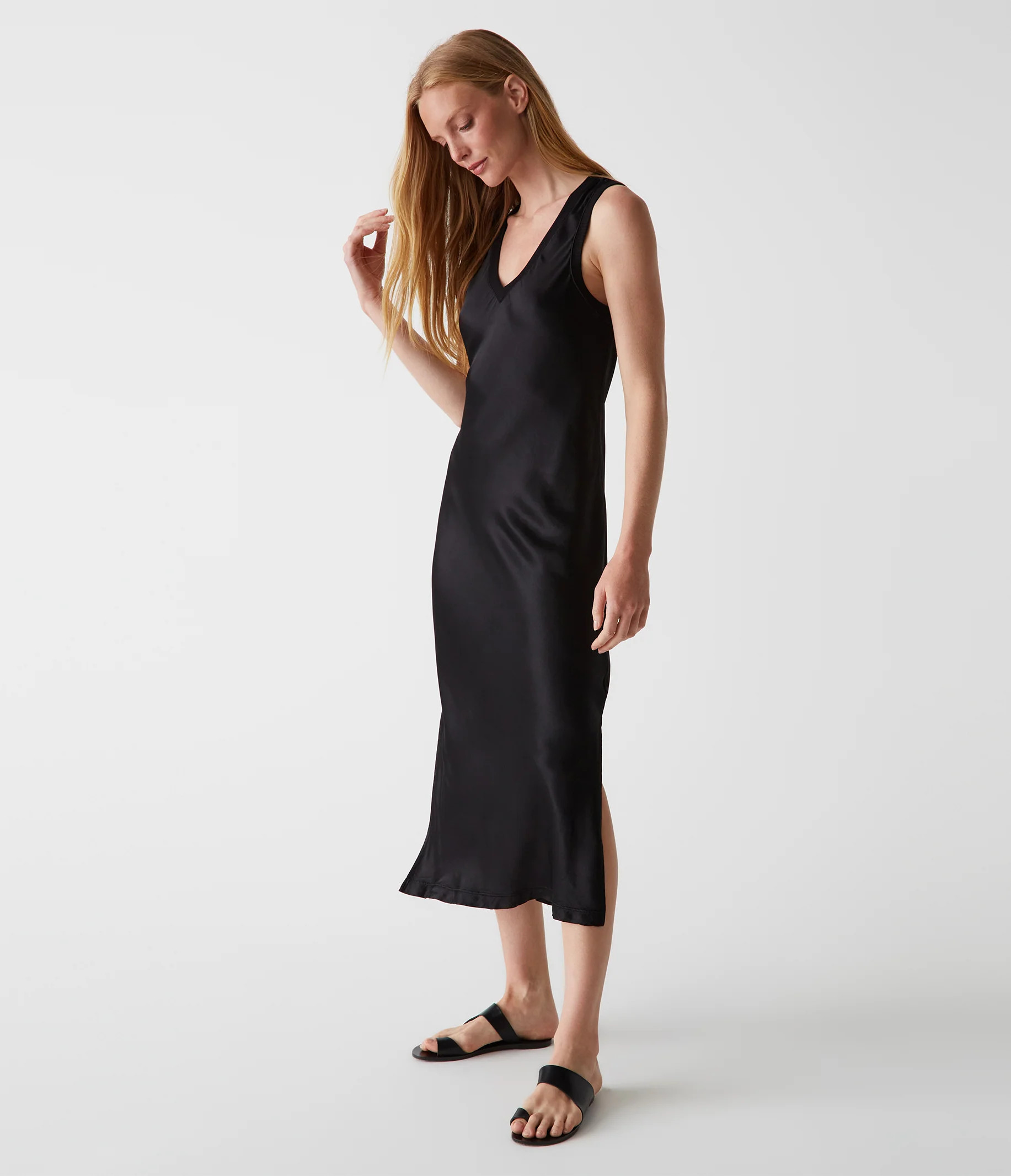 Variant options: Randi Satin Midi Dress | MichaelStars.com