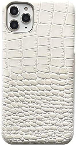 Vintage Phone Case, White Crocodile Pattern Leather Shockproof Breathable Back Cover for Apple iP... | Amazon (US)