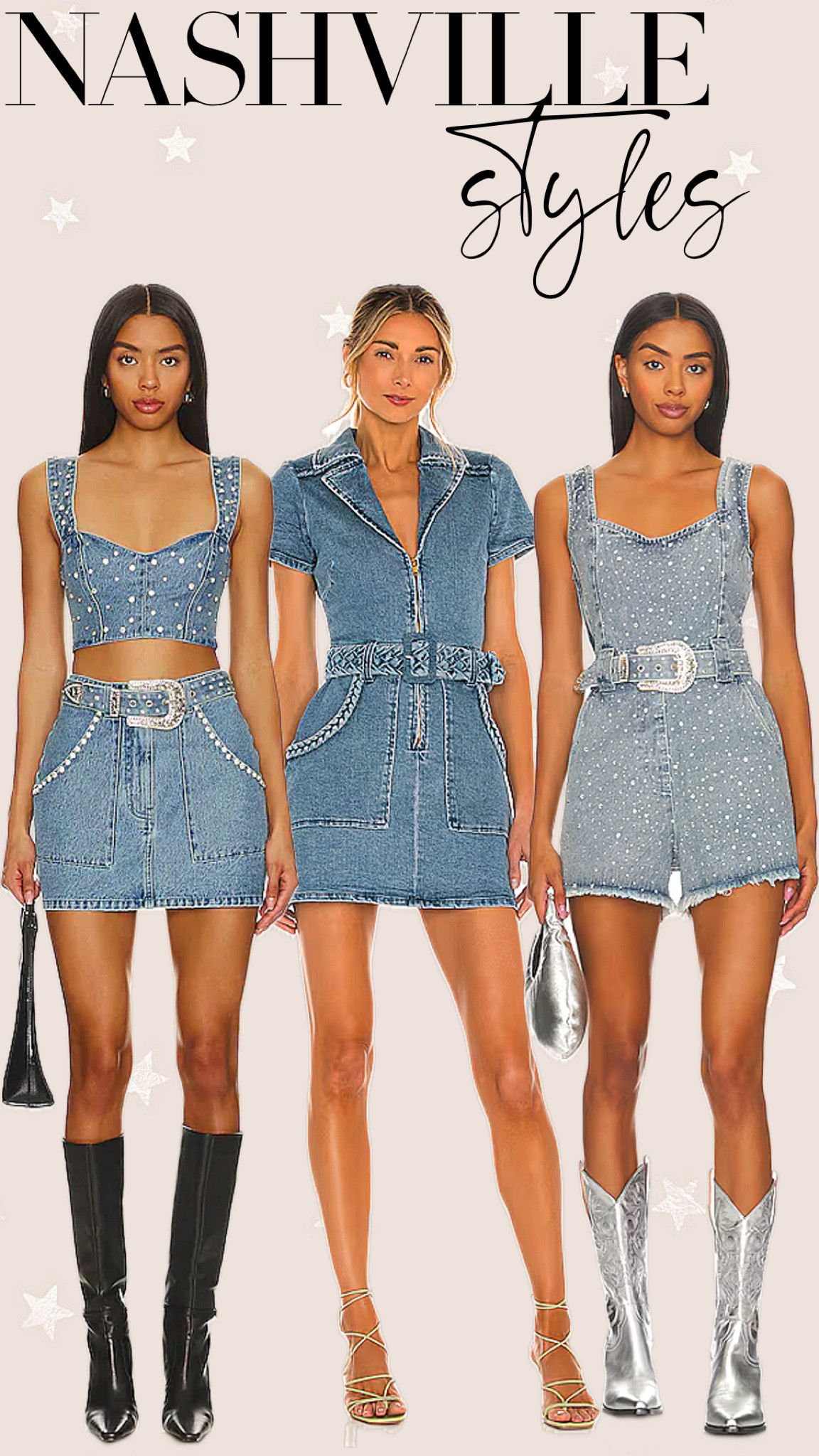 Nashville Styles 
Denim looks for Broadway in Nashville 
Denim rhinestone Cowgirl styles ✨
Outfits for Music City 🌃 

#LTKTravel #LTKMidsize #LTKStyleTip