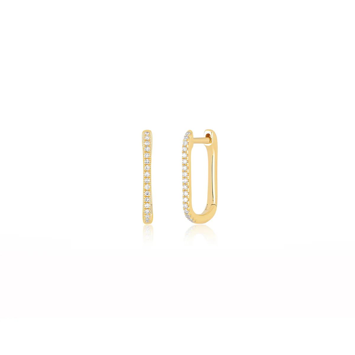 Diamond Lola Hoop Earrings14k Yellow Gold / Pair | EF Collection