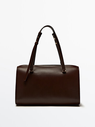 Plain leather bowling bag - Massimo Dutti United Kingdom | Massimo Dutti UK