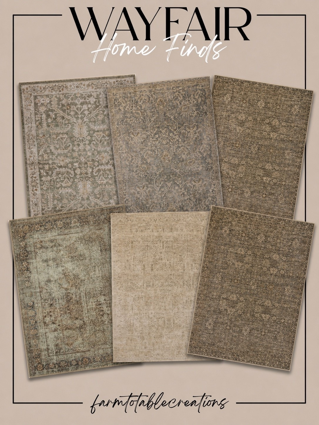 Wayfair Rugs That Look Like Designer Splurges 🤍

A beautiful rug can completely transform a room, and these Wayfair finds deliver the high-end look without the designer price tag. From soft neutrals to timeless vintage-inspired patterns, these rugs add warmth, texture, and character to any living room, bedroom, or dining space. They’re the perfect foundation for creating a cozy home you’ll love year-round.

Follow @farmtotablecreations on Instagram for more cozy home finds and trending decor.

#LTKHome #Wayfair #WayfairFinds #AreaRugs #LivingRoomDecor #NeutralHome #DesignerStyle #HomeDecor #CozyHome #InteriorDesign #HomeInspo #RugInspiration #LTKFinds #FarmToTableCreations

#LTKSaleAlert #LTKHome
