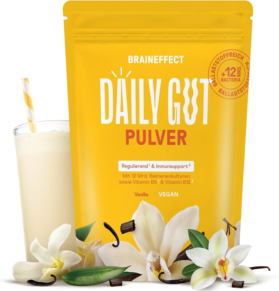 BRAINEFFECT DAILY GUT - Leckeres Probio Pulver & Ballastoff Mix - Bakterienstämme Getränkepulve... | Amazon (DE)