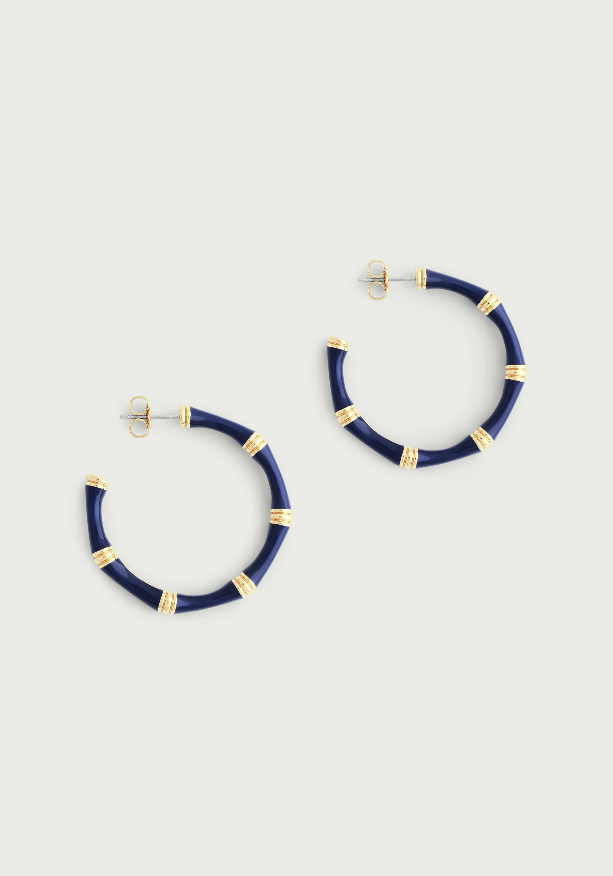Bamboo Enameled Hoop Earrings | Anabel Aram