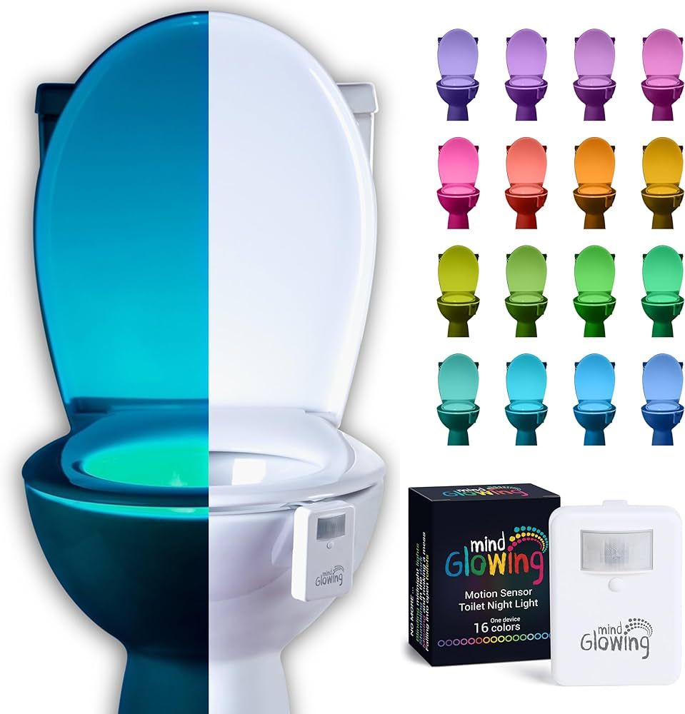 Mind-Glowing Toilet Light with Motion Sensor - Toilet Bowl Night Light with 16 Color Changing LED... | Amazon (US)