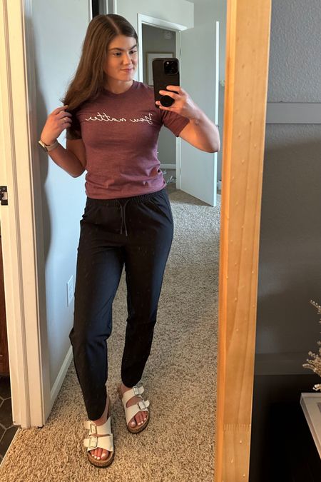 First day of school outfit featuring my favorite “you matter” tee!

Workwear, teacher outfit, joggers outfit, mental health graphic tee, maroon tee, white Birkenstock dupes, athleisure wear

#LTKstyletip #LTKFind #LTKworkwear