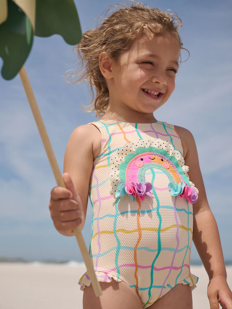 Rainbow Check Frill Leg Swimsuit (3mths-7yrs) | Next US