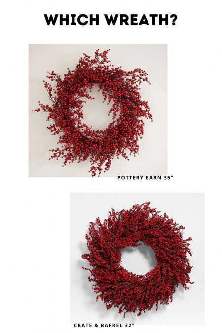 I’m having the hardest time deciding between the Pottery Barn red berry wreath, and the Crate & Barrel red berry wreath! Which would you choose?



#LTKSeasonal #LTKhome #LTKHoliday