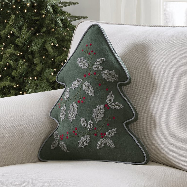 My Texas House Blakeley 18" x 15" Green Tree Holiday Decorative Pillow | Walmart (US)