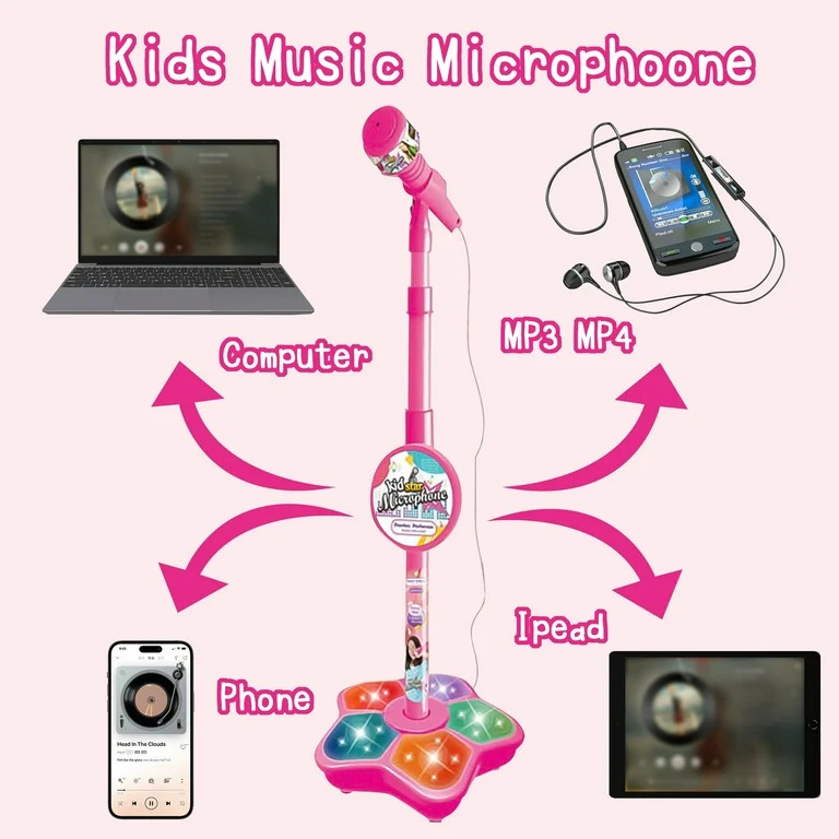 Karaoke Microphone for Kids, Toys for Girls 3-6 Year Old, Kids Microphone Girls Toys,Birthday Gif... | Walmart (US)
