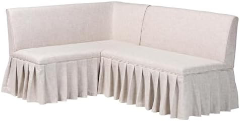 Baxton Studio Bryna 2-Piece Fabric Upholstered Dining Nook Bench Set - Corner Kitchen Banquette S... | Amazon (US)
