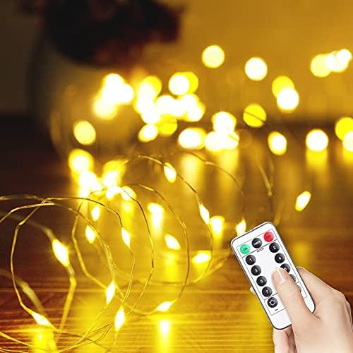 LED String Light, USB Powered 33FT 100 LED Silver Wire Starry Fairy Lights with Remote, 8 Modes, ... | Amazon (US)