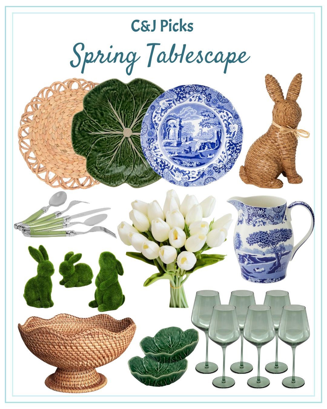 I don’t normally do a lot of spring decorating but I’m hosting Easter dinner this year so I decided I should up my tables along game! I went with some classic southern color choices with the green and blue. And why not throw some cute bunnies in there? #easter #tablescape #springdecor #springfinds

#LTKParties #LTKHome #LTKSeasonal