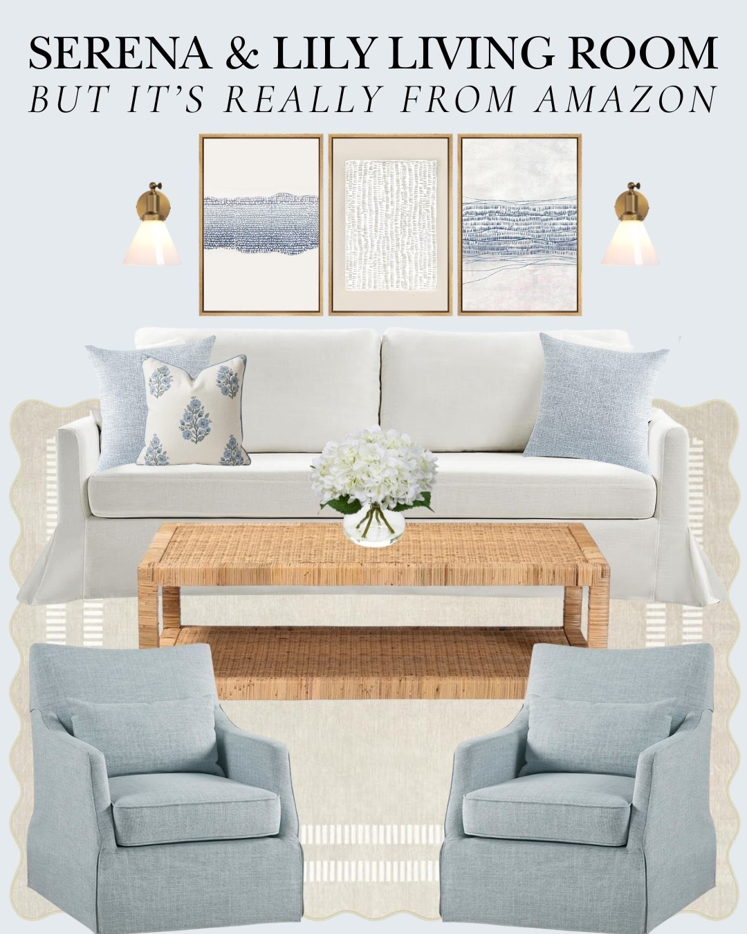 Serena and Lily inspired living room using Amazon looks for less!￼

#LTKHome