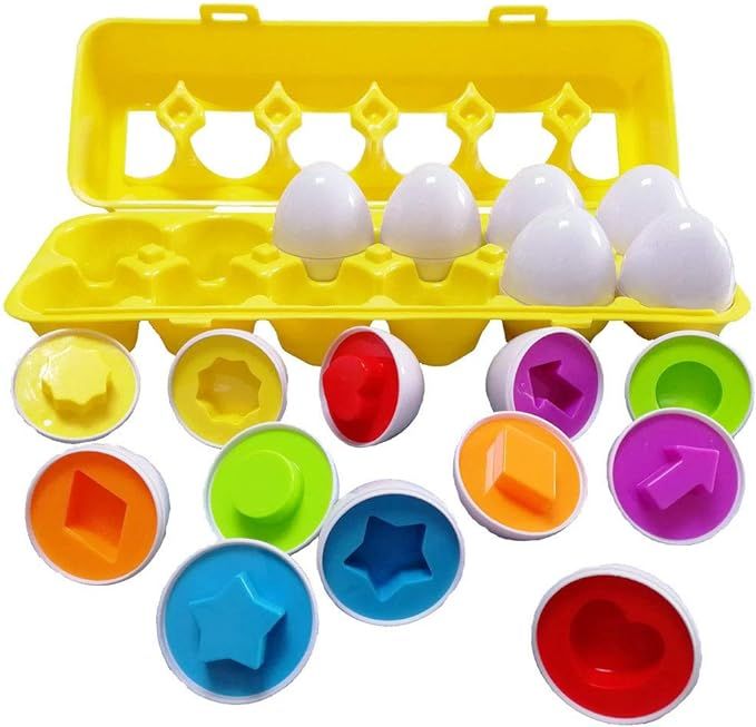 J-hong Matching Eggs Educational Color & Shape Recognition Sorter Puzzle Skills Study Toys, for L... | Amazon (US)