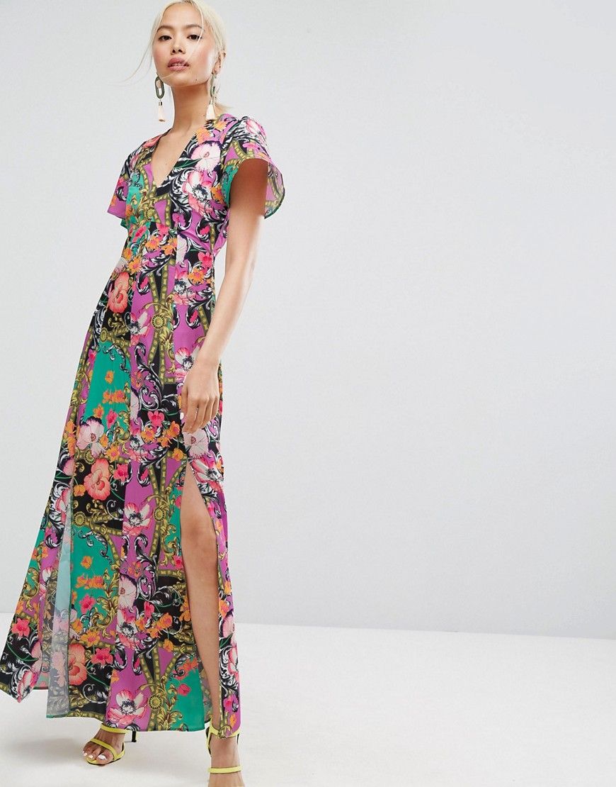 ASOS Scarf Print Maxi Dress - Multi | ASOS US