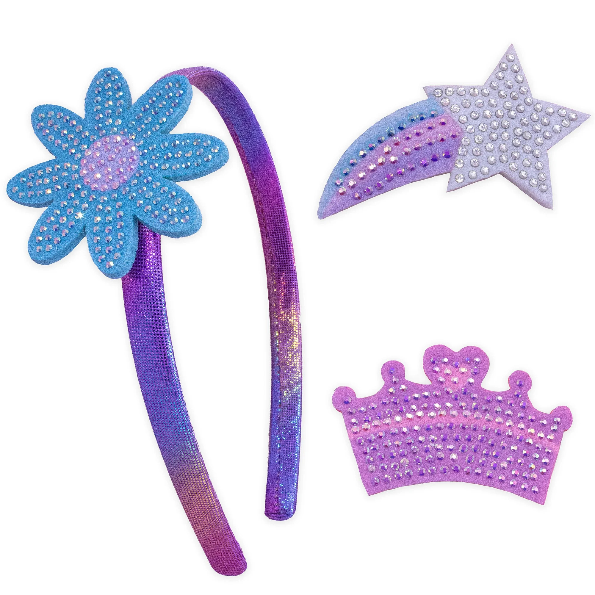 FROG SAC Interchangeable Charm Headbands for Girls, Star Daisy Princess Crown Kids Headband, Spar... | Walmart (US)