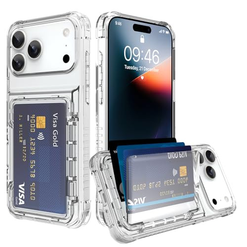 Wallet Case for iPhone 17 Pro Max with 3 Credit Card Holder Slot Shockproof Hybrid Heavy Duty Pro... | Amazon (US)