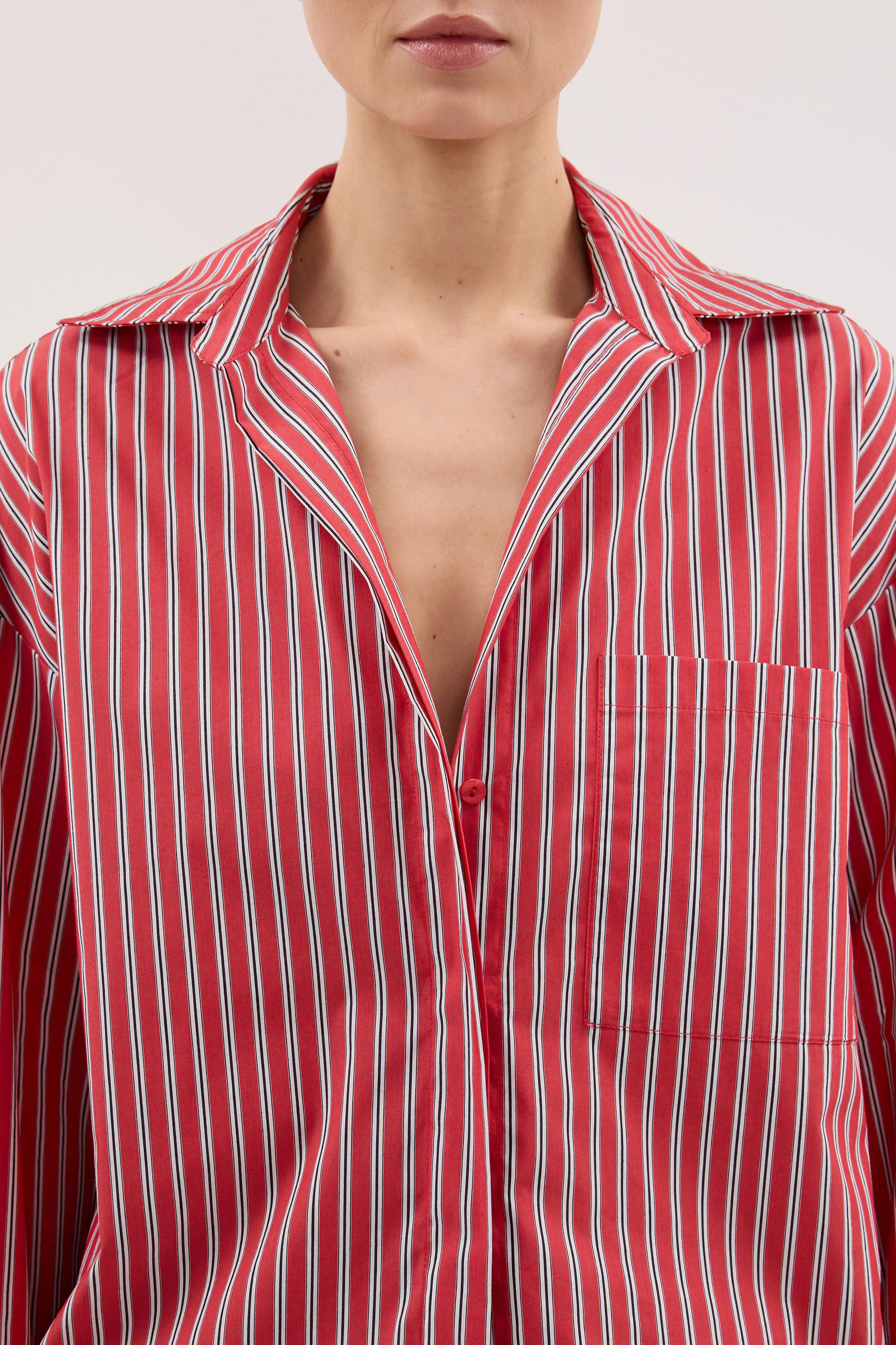 MISHA RED STRIPE SHIRT | DISSH