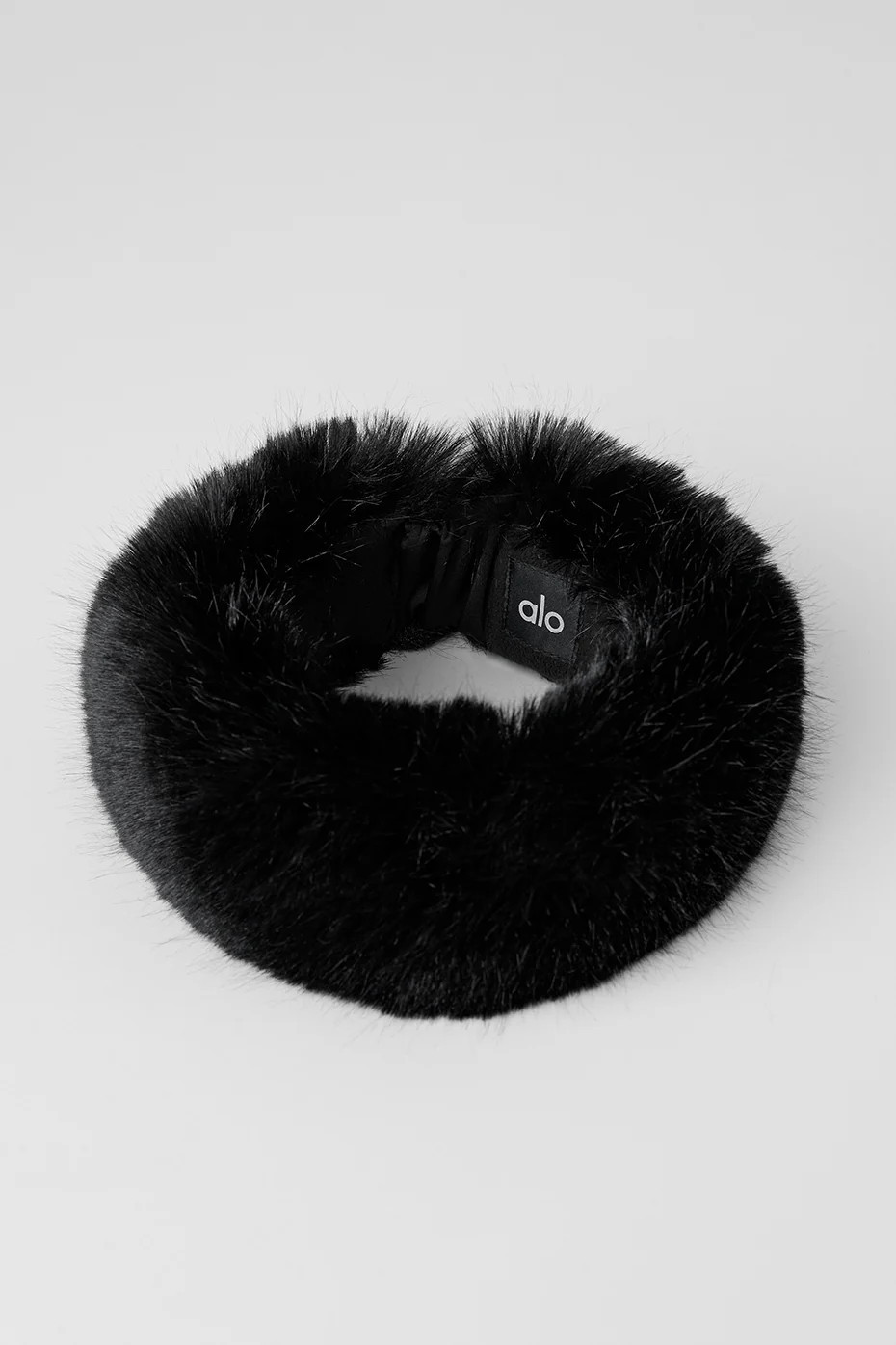 ALO | Opulent Faux Fur Wintersun Headband in Black | Alo Yoga (US)