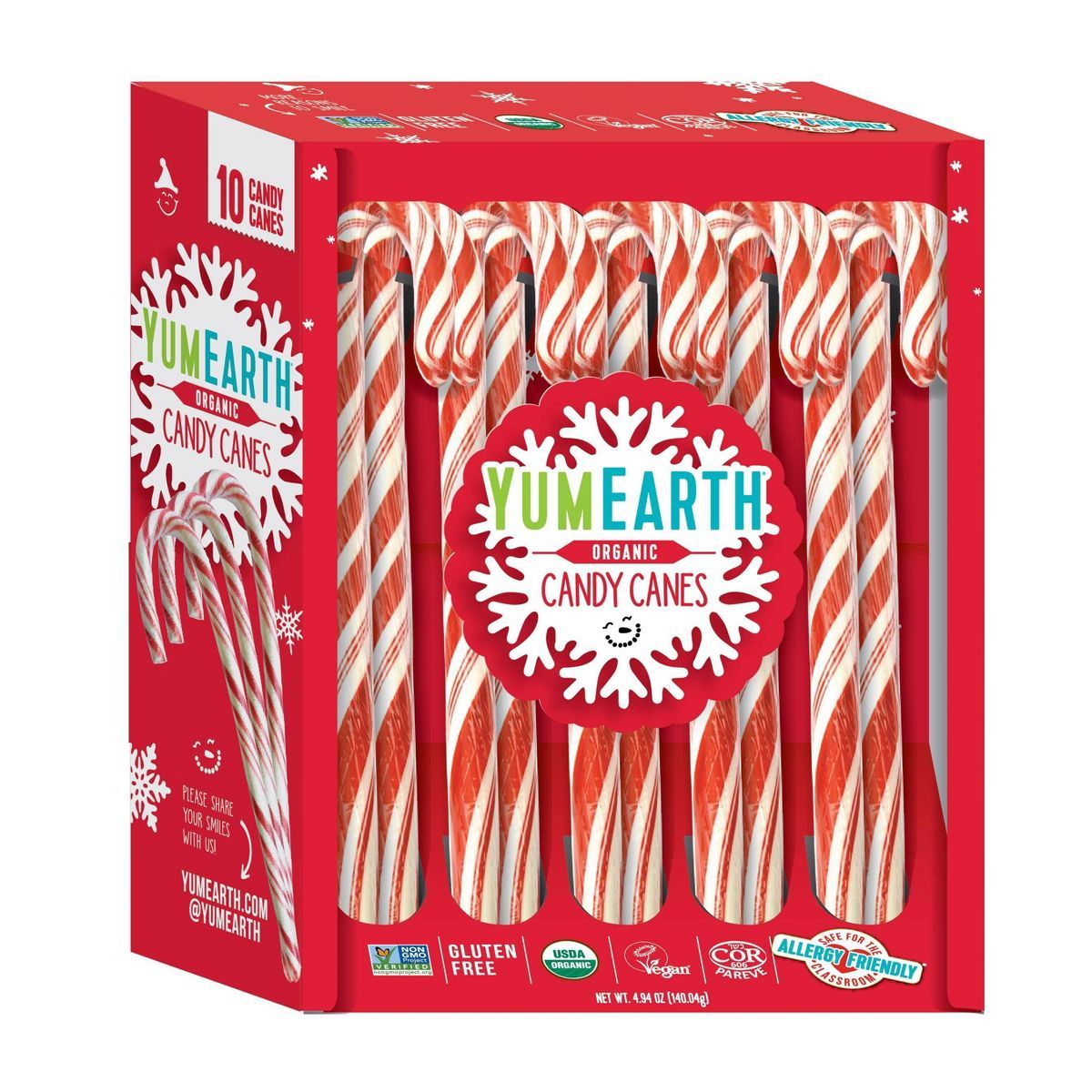 Yum Earth Holiday Candy Canes - 4.94oz/10ct | Target