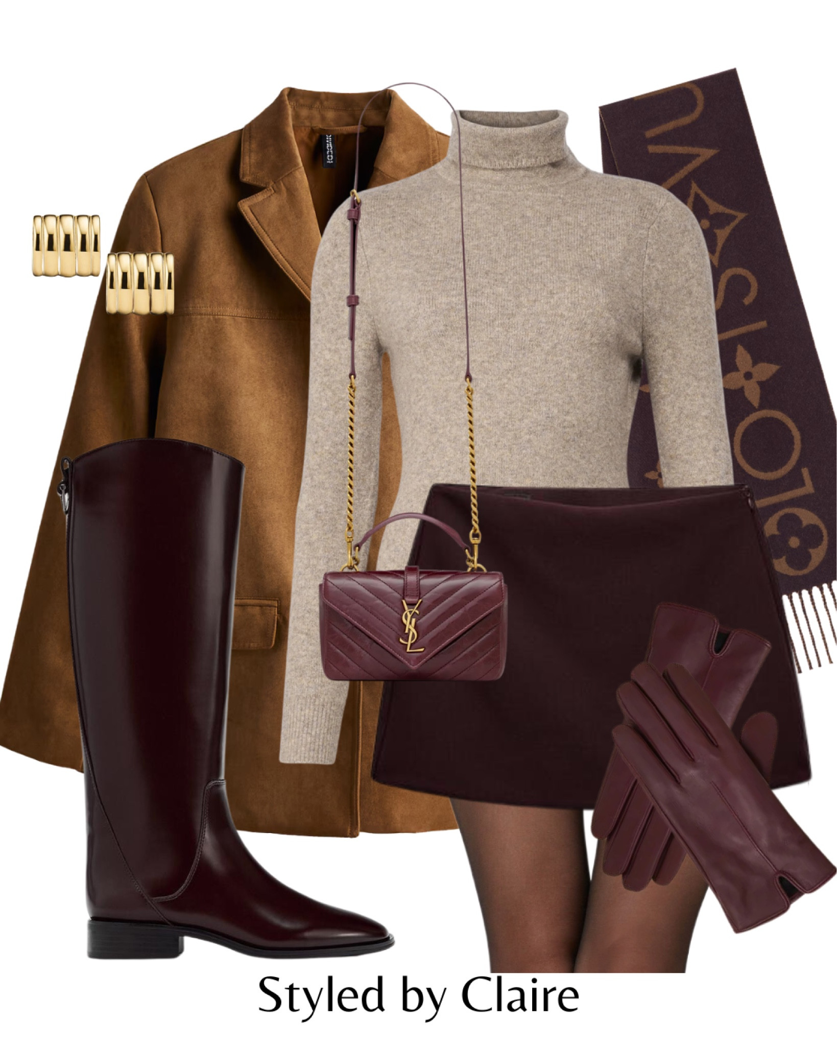 Styling burgundy🍒
Tags: suede blazer H&M oversized turtleneck oatmeal skirt skort knee high boots patent YSL crossbody bag earrings scarf Louis Vuitton gloves leather tights fashion winter inspo outfit ideas casual city break Parisian style capsule wardrobe essentials trending chic 

#LTKshoes #LTKstyletip #LTKwinter