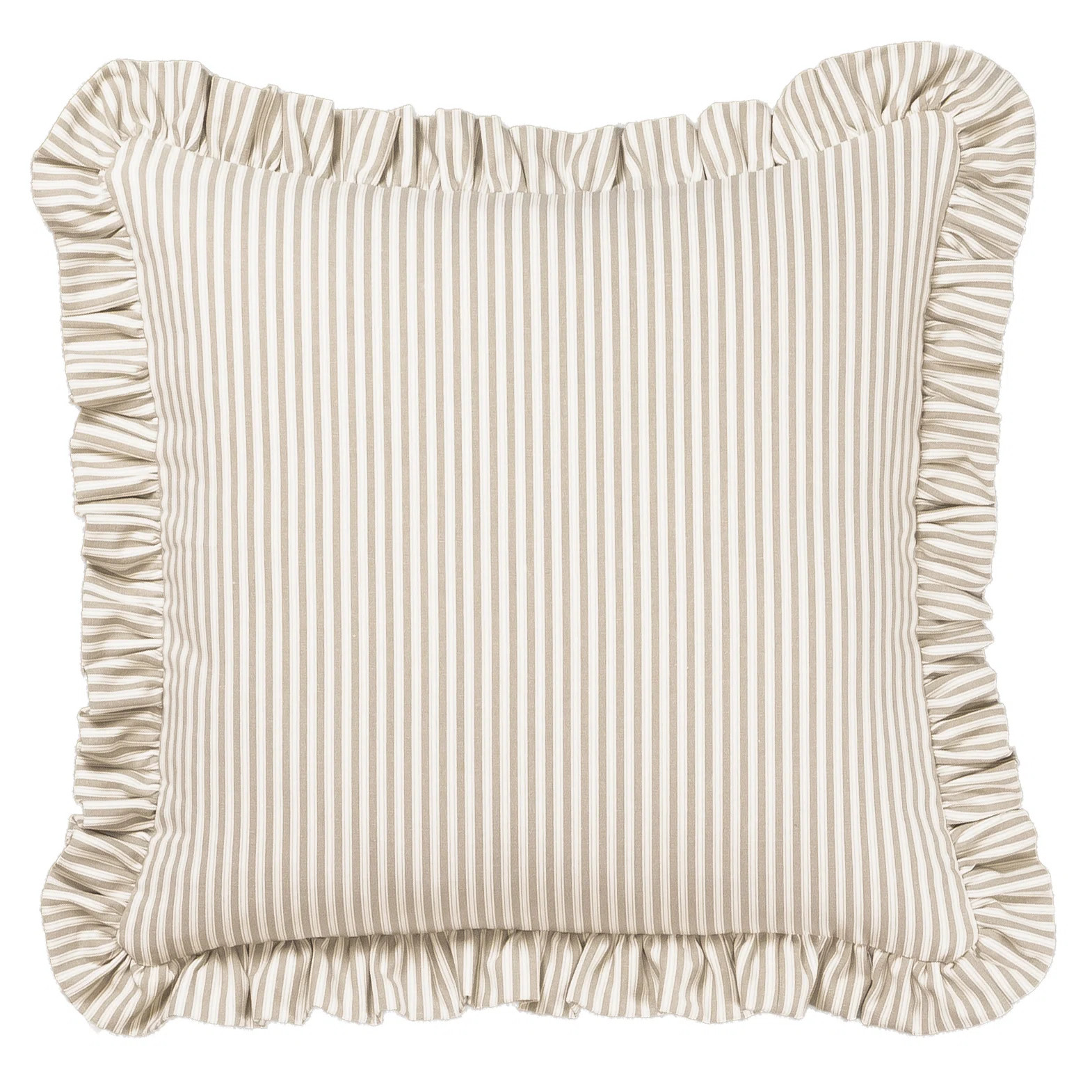 Birch Lane Polo Stripe Ruffled Accent Pillow | Birch Lane