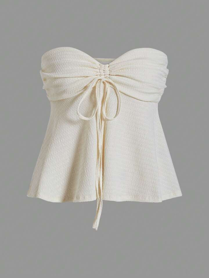 SHEIN EZwear Tube Top mit Schnürung vorne, | SHEIN