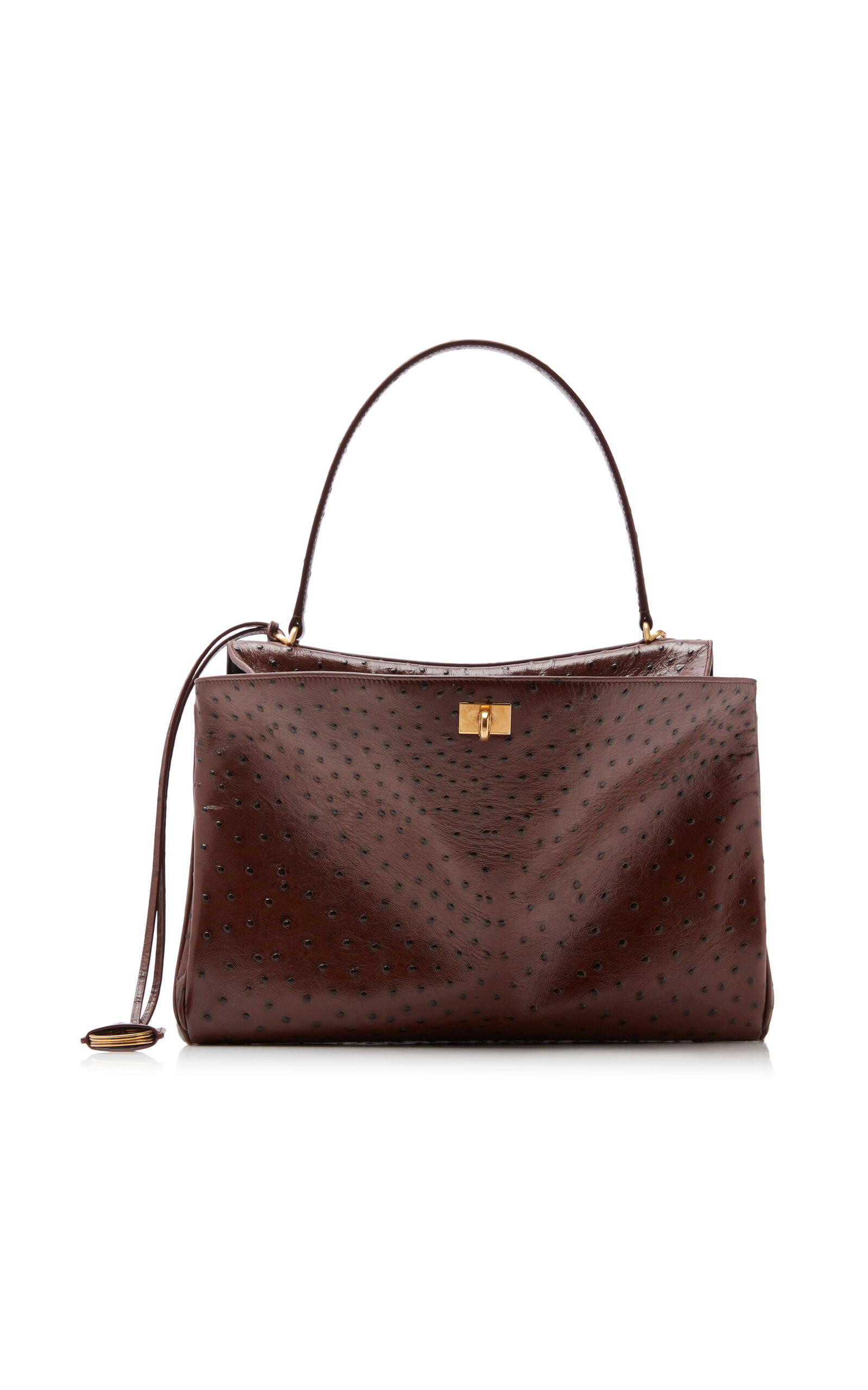 Rodeo Medium Ostrich-Effect Leather Top Handle Bag | Moda Operandi (Global)