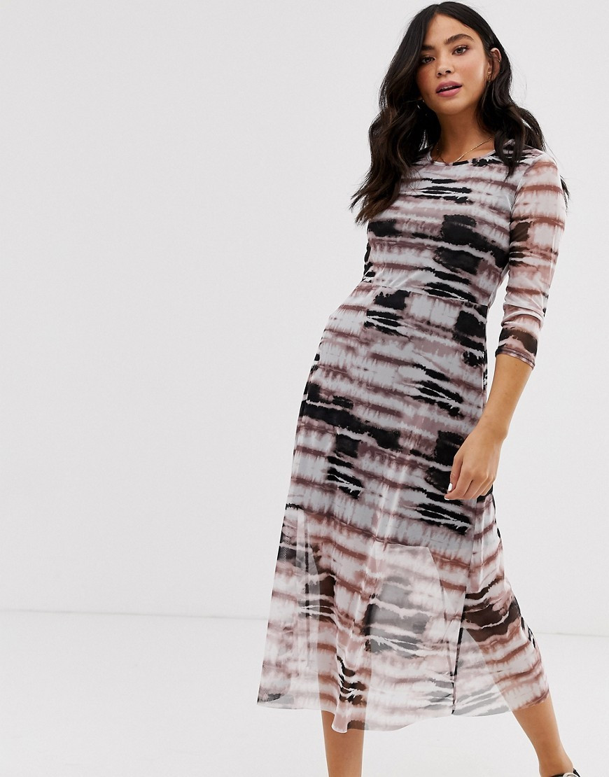 Nobody's Child midi dress in mesh tie dye-Purple | ASOS (Global)