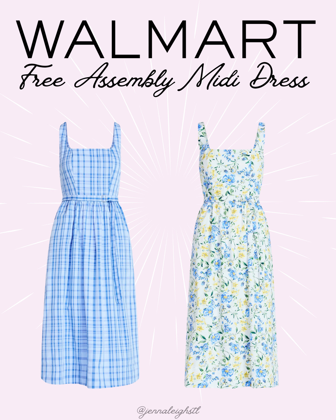 Walmart bestseller for a reason 🙌 Free Assembly Women’s and Women’s Plus Sleeveless Belted Cotton Midi Dress is so good. 

 #LTKSeasonal #LTKMidsize