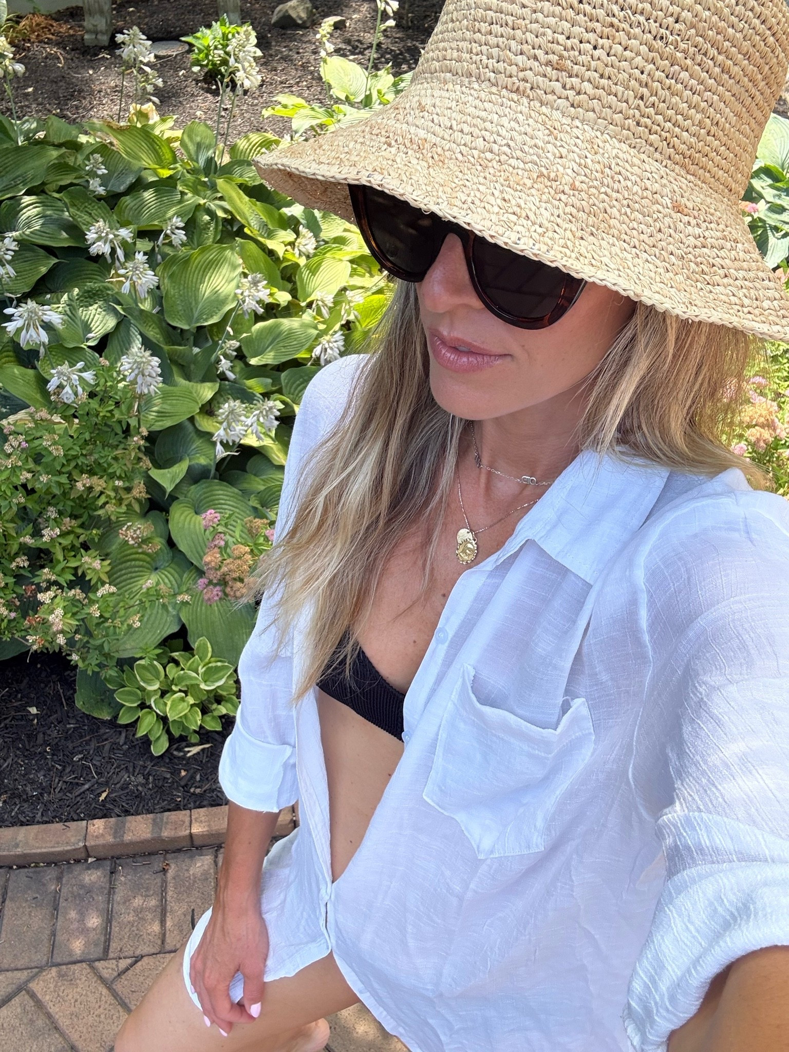 Pool day ☀️💦 Hat is Rad River Co I linked similar options. Swim coverup on repeat always 👌🏻 My sunglasses are on sale! 

Amazon, Swimsuit, swim coverup, bucket hat, vacation outfit, summer outfit, beach outfit, pool outfit, white button down coverup,

#LTKootd #LTKSwim #LTKSaleAlert