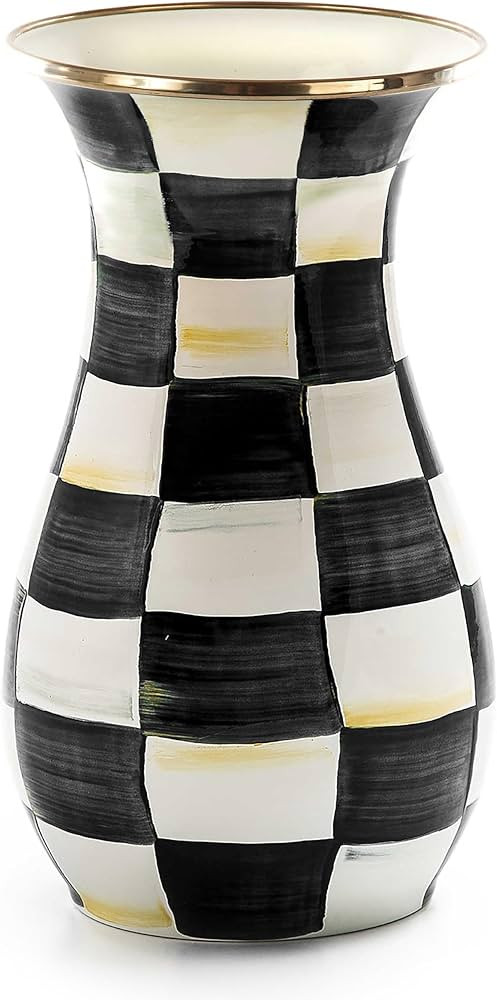 MACKENZIE-CHILDS Tall Enamel Vase, Unique Flower Vase, Decorative Table Decor for Living Room, Bl... | Amazon (US)